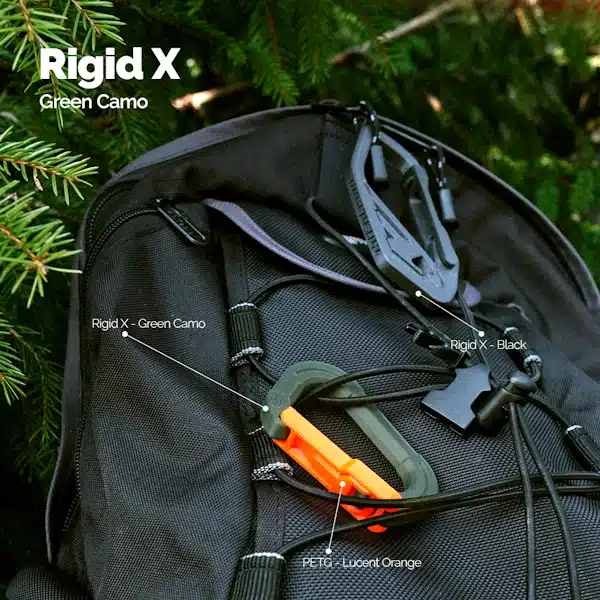 Rigid x black strong PETG ready printed hooks